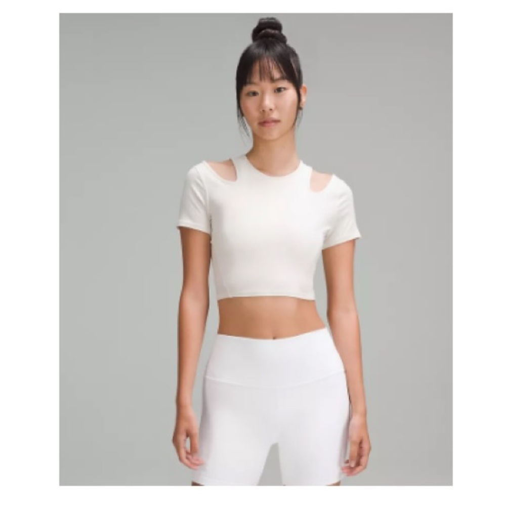 Lululemon shoulder cut out yoga t shirt